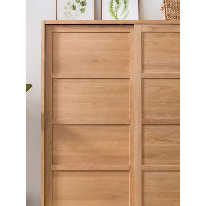 Elegant Oak Japanese-Style Wardrobe with Sliding Doors and Storage - Toma Home Elegant Oak Japanese-Style Wardrobe with Sliding Doors and Storage - Toma Home